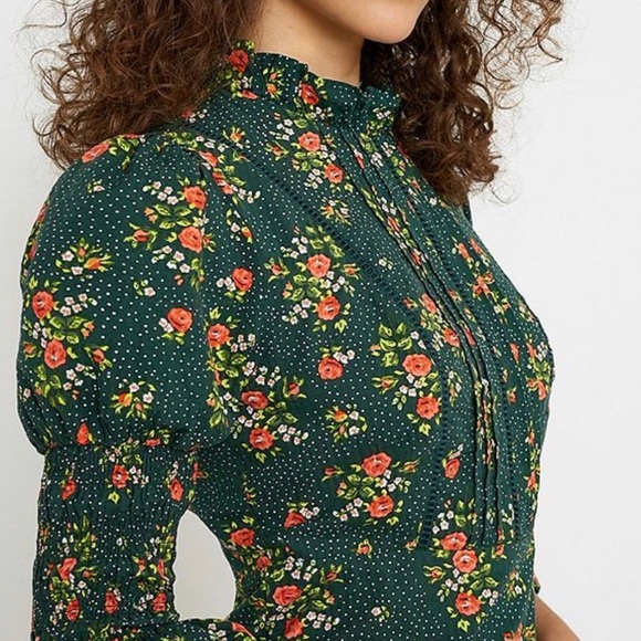 Urban Outfitters x Laura Ashley Green Floral Dress - Picture 1 of 4